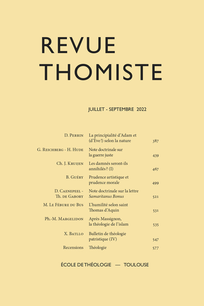 Image de Revue thomiste - N°3/2022