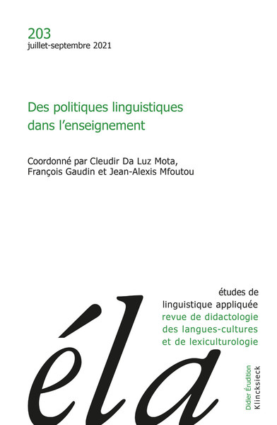 Image de Études de linguistique appliquée - N°3/2021