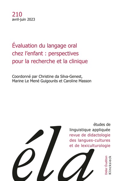 Image de Etudes de linguistique appliquée - n°2-2023