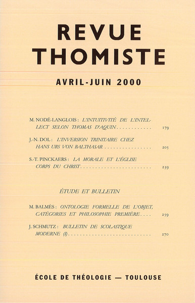 Image de Revue thomiste - N°2/2000