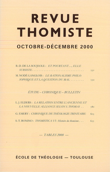 Picture of Revue thomiste - N°4/2000