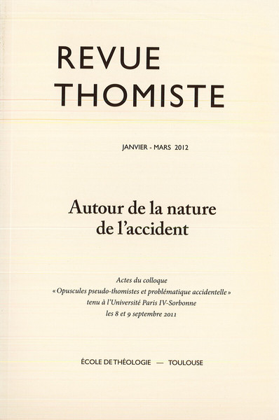 Image de Revue thomiste - N°1/2012