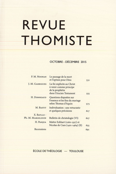 Image de Revue thomiste - N°4/2015