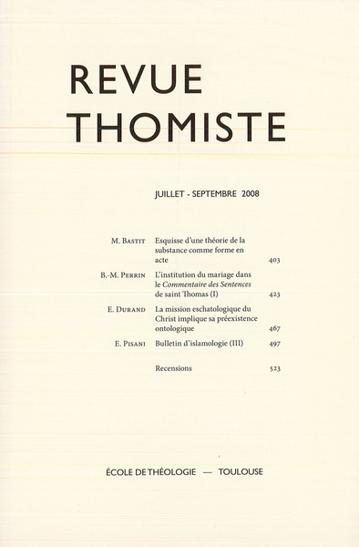 Image de Revue thomiste - N°3/2008