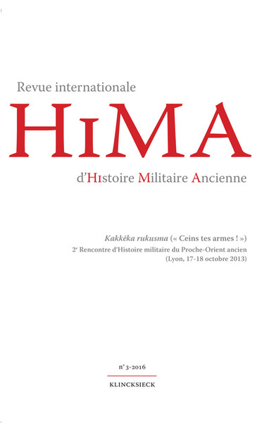 Image de Revue internationale d'Histoire Militaire Ancienne. N°3/2016