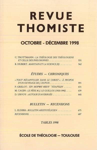 Image de Revue thomiste - N°4/1998