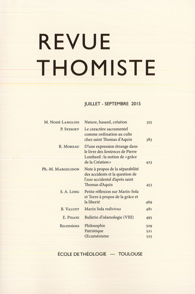 Image de Revue thomiste - N°3/2015