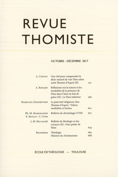 Image de Revue thomiste - N°4/2017