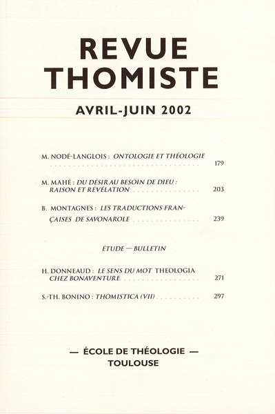 Image de Revue thomiste - N°2/2002