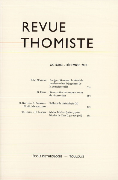 Picture of Revue thomiste - N°4/2014