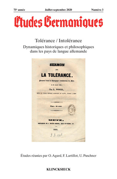 Image de Études germaniques - N°3/2020