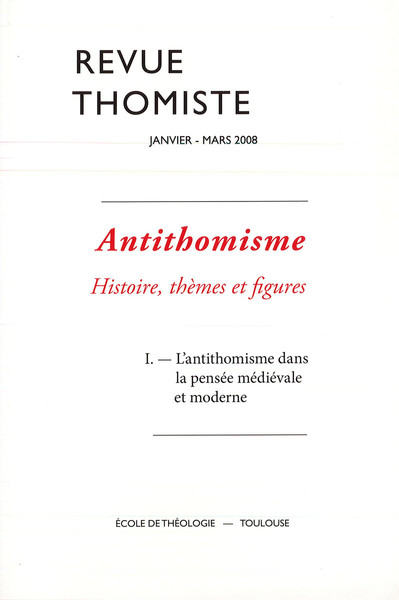Image de Revue thomiste - N°1/2008