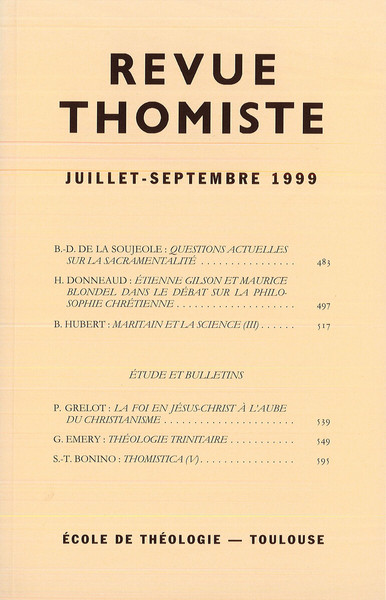 Image de Revue thomiste - N°3/1999