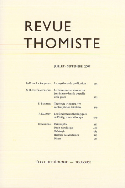 Image de Revue thomiste - N°3/2007