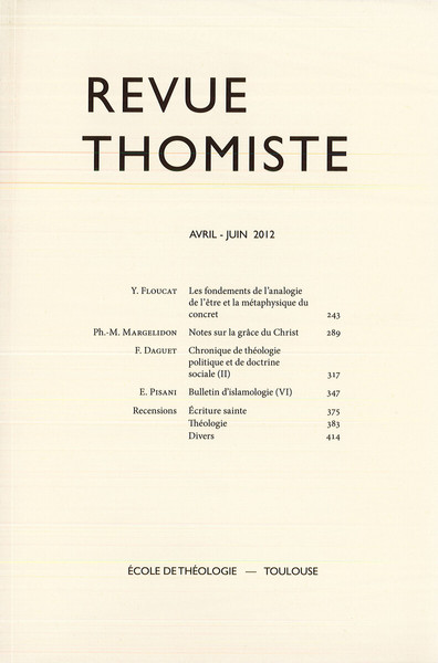 Image de Revue thomiste - N°2/2012