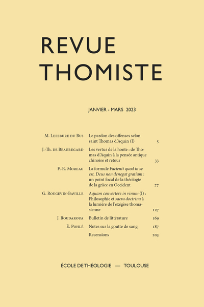 Image de Revue thomiste - N°1/2023
