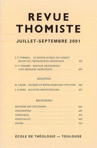 Image de Revue thomiste - N°3/2001