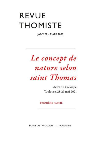 Image de Revue thomiste - N°1/2022