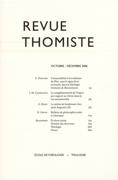Image de Revue thomiste - N°4/2006