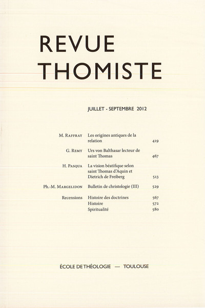 Image de Revue thomiste - N°3/2012