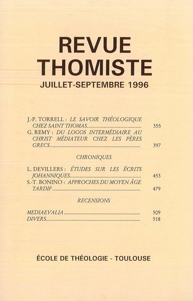 Image de Revue thomiste - N°3/1996