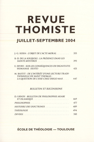 Image de Revue thomiste - N°3/2004
