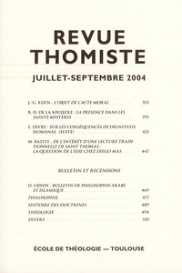 Image de Revue thomiste - N°3/2004