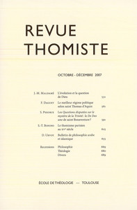 Image de Revue thomiste - N°4/2007