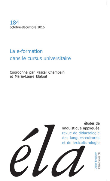 Image de Études de linguistique appliquée - N°4/2016