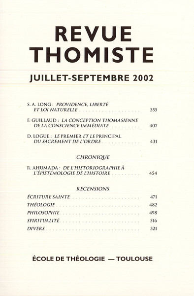 Image de Revue thomiste - N°3/2002