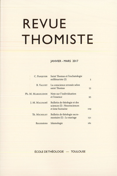 Image de Revue thomiste - N°1/2017