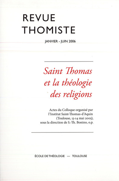Image de Revue thomiste - N°1 et 2/2006