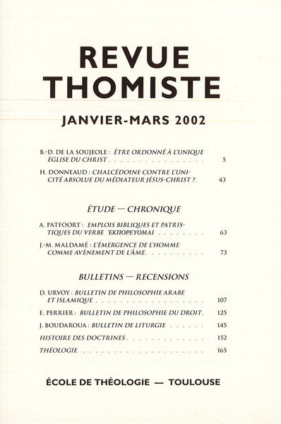 Image de Revue thomiste - N°1/2002