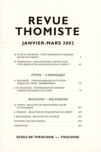 Image de Revue thomiste - N°1/2002