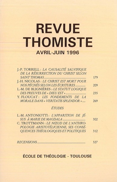 Image de Revue thomiste - N°2/1996