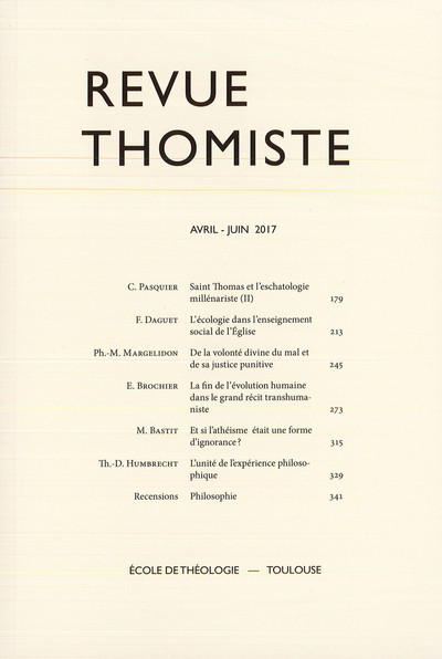 Image de Revue thomiste - N°2/2017