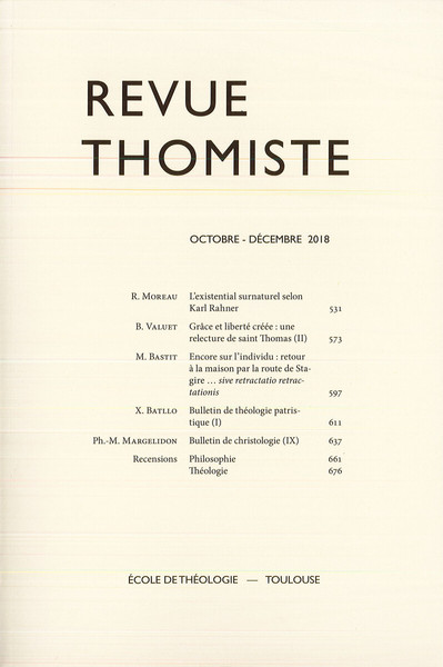 Image de Revue thomiste - N°4/2018