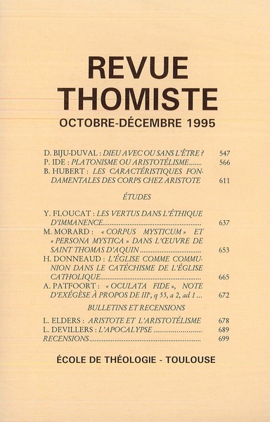 Image de Revue thomiste - N°4/1995