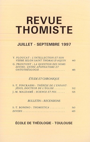Image de Revue thomiste - N°3/1997