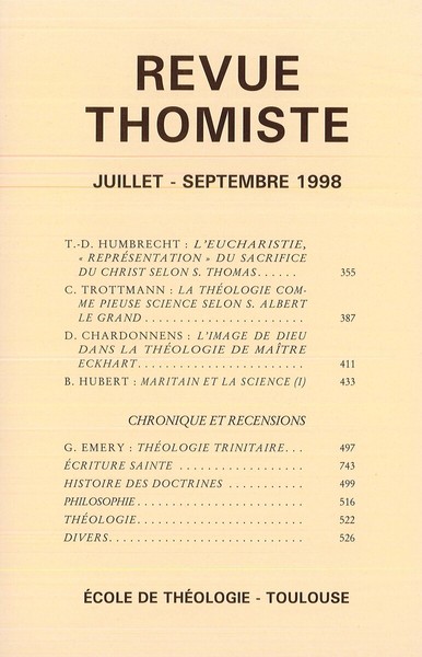 Image de Revue thomiste - N°3/1998