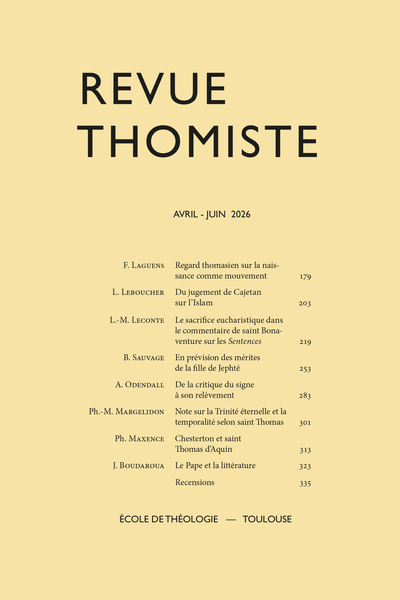 Image de Revue thomiste - N°2/2026