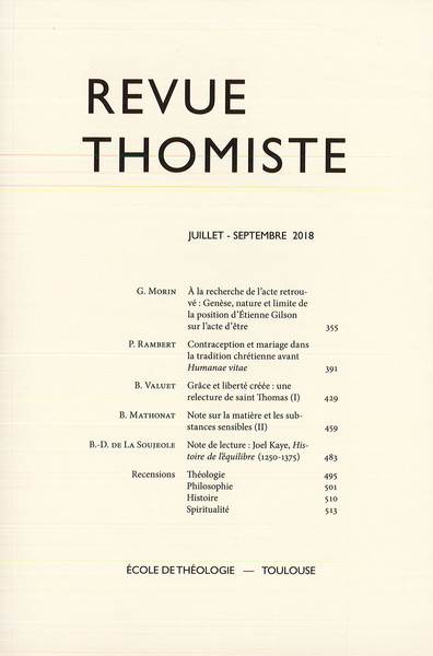 Image de Revue thomiste - N°3/2018