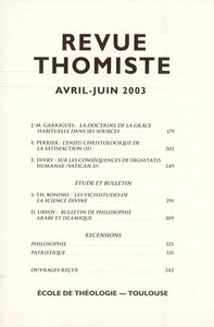 Image de Revue thomiste - N°2/2003