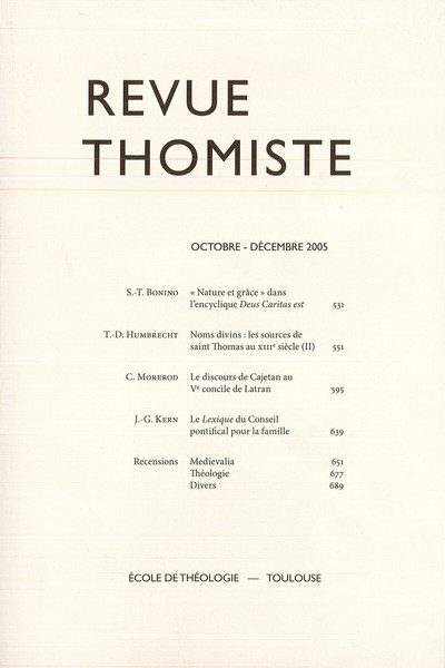 Image de Revue thomiste - N°4/2005
