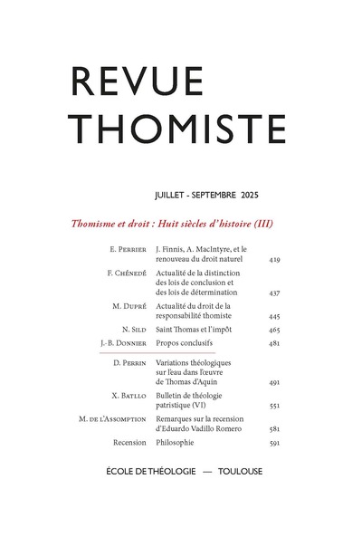 Image de Revue thomiste - N°3/2025