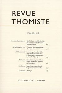 Image de Revue thomiste - N°2/2019
