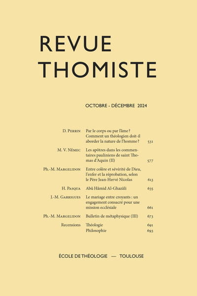 Image de Revue thomiste - N°4/2024
