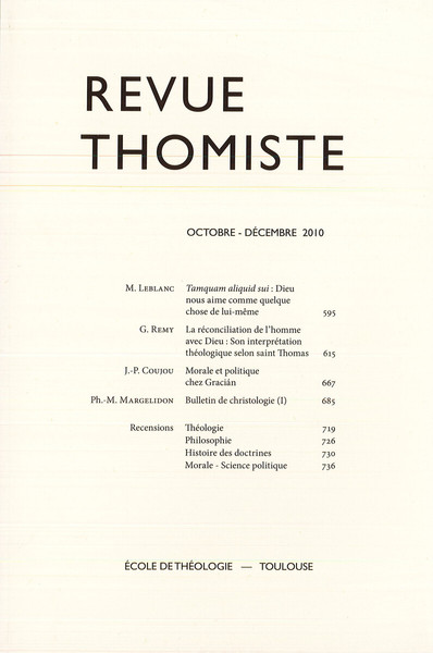 Image de Revue thomiste - N°4/2010