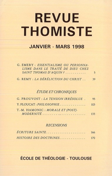 Image de Revue thomiste - N°1/1998