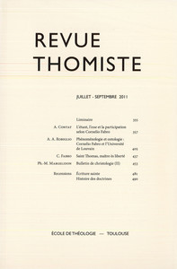 Image de Revue thomiste - N°3/2011